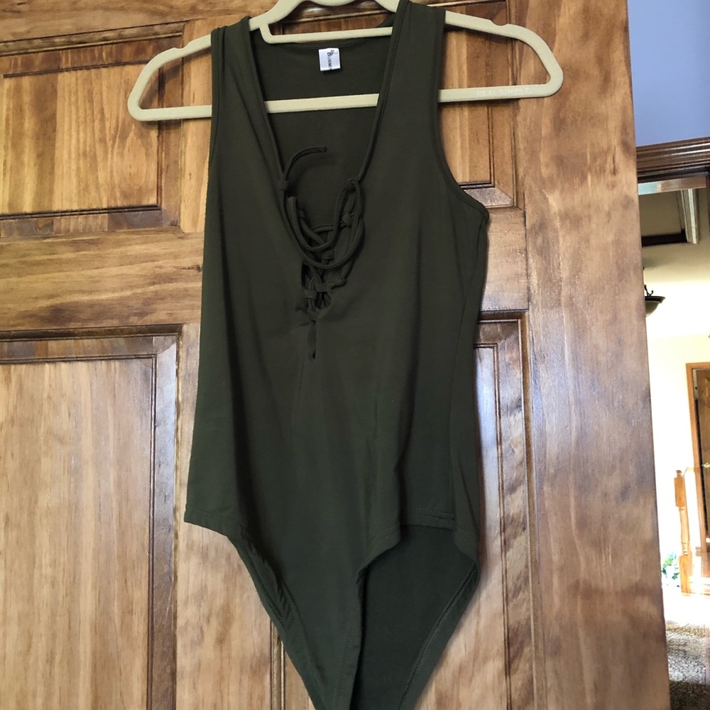 Never worn green lace up bodysuit